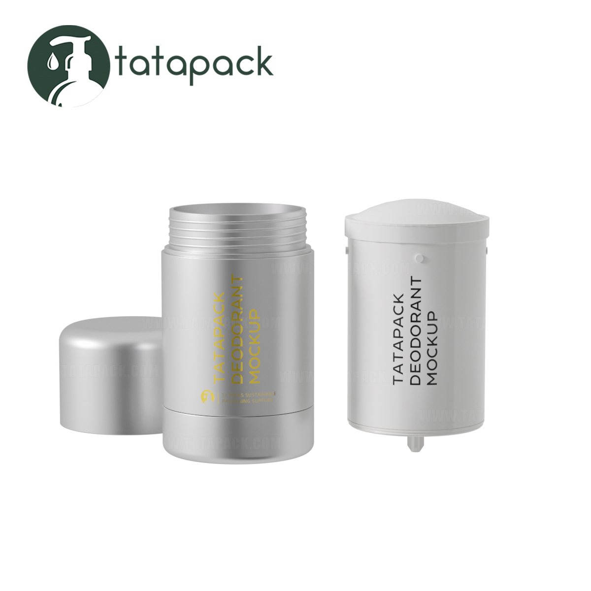 PCR 50ml Refillable Cosmetic Packaging Container 1oz Deodorant Tube ...